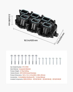 image-VEVOR Intake Manifold, with Gasket, Engine Intake Manifold Assembly Compatible with 2011-2015 Grand Cherokee, Manifold Replacement Replace 3009-167ALU, 051 841 99 AF, 051 841 99 AD, 051 841 99 AE