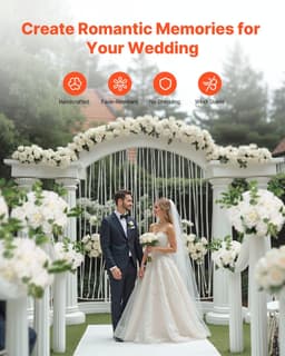 image-VEVOR Flower Balls Arrangement Bouquet 10 PCS, 17.7-Inch Diameter Artificial Flower Balls Wedding White Roses Centerpieces, Faux Flowers Arrangements for Wedding Centerpiece Home Table Decorations