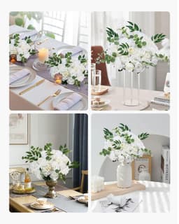 image-VEVOR Flower Balls Arrangement Bouquet 10 PCS, 17.7-Inch Diameter Artificial Flower Balls Wedding White Roses Centerpieces, Faux Flowers Arrangements for Wedding Centerpiece Home Table Decorations