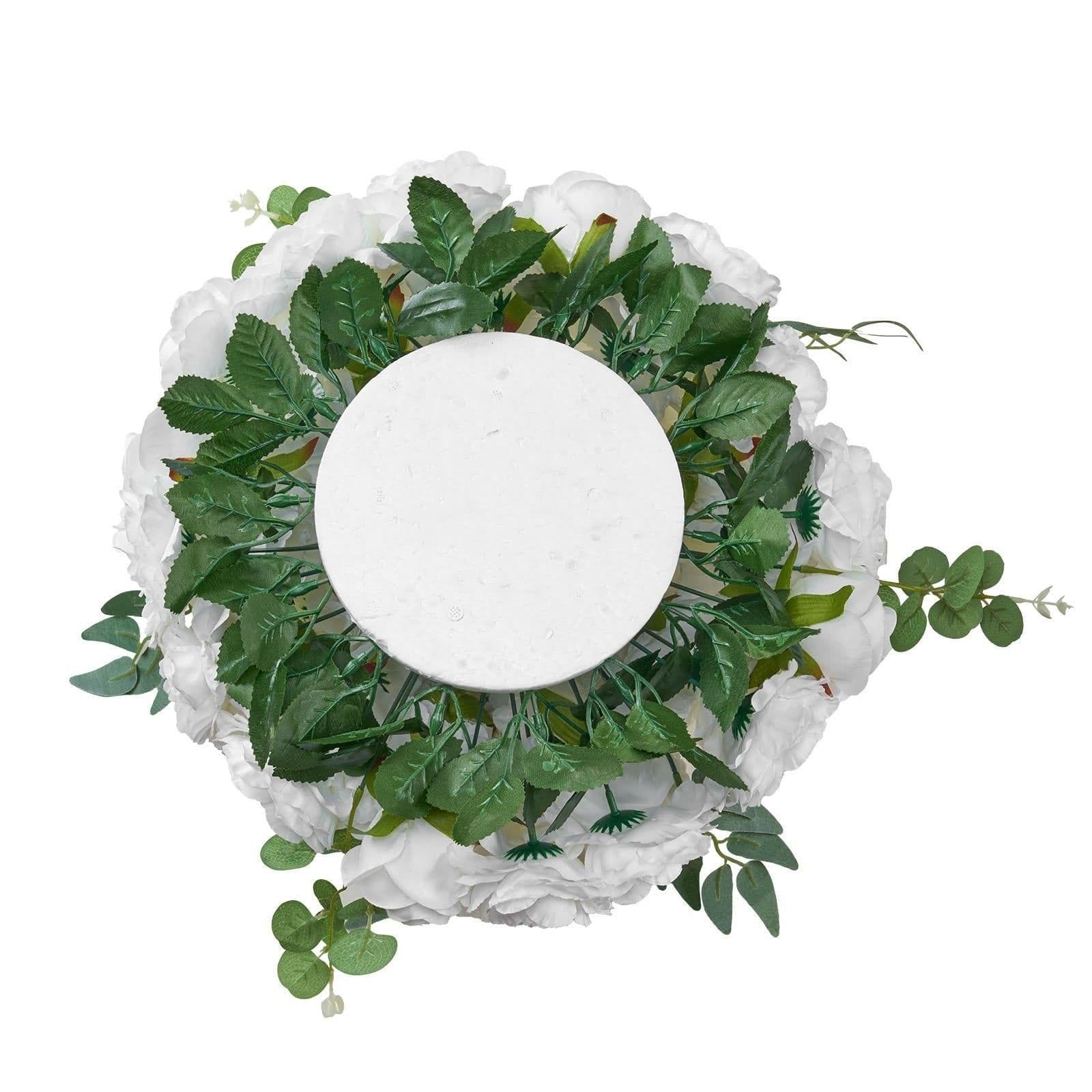 image-VEVOR Flower Balls Arrangement Bouquet 10 PCS, 17.7-Inch Diameter Artificial Flower Balls Wedding White Roses Centerpieces, Faux Flowers Arrangements for Wedding Centerpiece Home Table Decorations