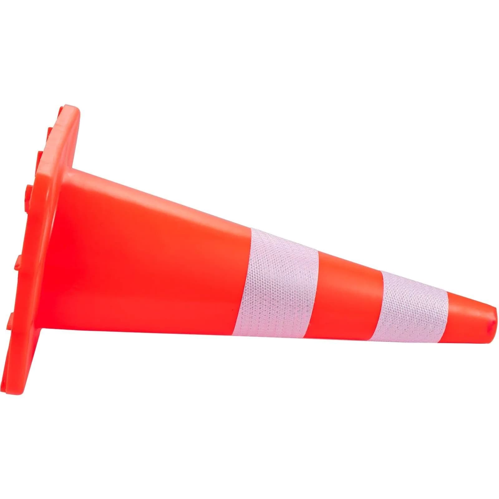 image-VEVOR Safety Cones, 28 in/73 cm Height, 12 PCS PVC Orange Traffic Cone with 2 Reflective Collars and Weighted Base, Used for Traffic Control, Driveway Road Parking and School Improvement