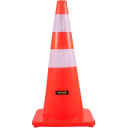 image-VEVOR Safety Cones, 28 in/73 cm Height, 12 PCS PVC Orange Traffic Cone with 2 Reflective Collars and Weighted Base, Used for Traffic Control, Driveway Road Parking and School Improvement
