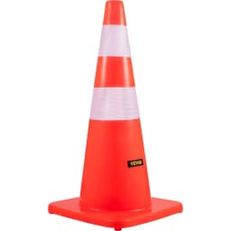 image-VEVOR Safety Cones, 28 in/73 cm Height, 12 PCS PVC Orange Traffic Cone with 2 Reflective Collars and Weighted Base, Used for Traffic Control, Driveway Road Parking and School Improvement
