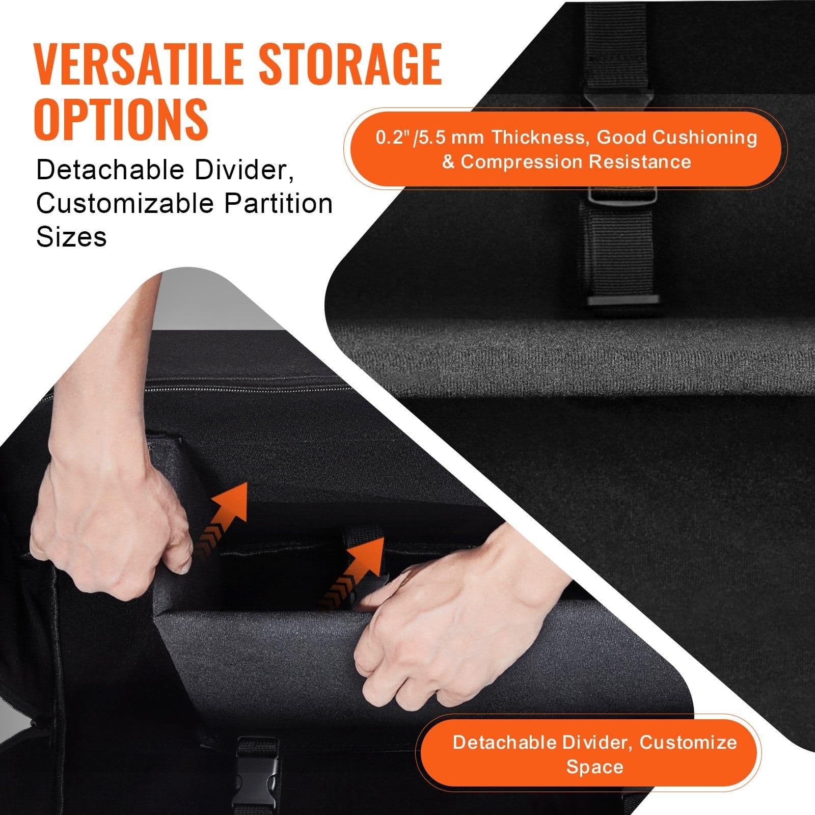 image-VEVOR Telescope Case, 30”, Telescope Storage Bag with Fixed Buckles, Multi-Pocket & Detachable Divider, Shock-Absorbent Telescope Travel Carrying Case for Optical Tube & Tripod, Counterweight Pocket