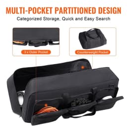 image-VEVOR Telescope Case, 30”, Telescope Storage Bag with Fixed Buckles, Multi-Pocket & Detachable Divider, Shock-Absorbent Telescope Travel Carrying Case for Optical Tube & Tripod, Counterweight Pocket