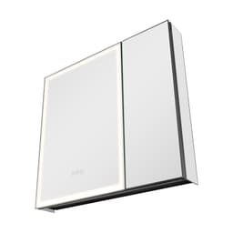 image-VEVOR Lighted Medicine Cabinet with Mirror, 30 x 28 in Recessed or Wall Mount, 3 Color Dimmable LED Bathroom Medicine Cabinet with HD Tempered Glass Mirror, Adjustable Shelves, Memory Defog Function