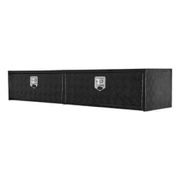 image-VEVOR Truck Tool Box, 72 x 13 x 16 Inch, Black Aluminum Tread Topsider Toolbox with Dual Drop Doors, Heavy Duty Lockable Storage and Organization Box with Latch, Corrosion-Resistant, for Truck Bed