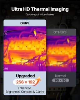 image-VEVOR Thermal Camera, 256 x 192 IR Resolution, Handheld Thermal Imaging Camera with 2MP Visual Camera, 25HZ Refresh Rate Infrared Imager with 3.5-Inch Touch Screen, -4°F to 1022°F, WIFI Supported