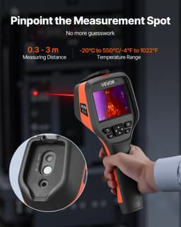 image-VEVOR Thermal Camera, 256 x 192 IR Resolution, Handheld Thermal Imaging Camera with 2MP Visual Camera, 25HZ Refresh Rate Infrared Imager with 3.5-Inch Touch Screen, -4°F to 1022°F, WIFI Supported