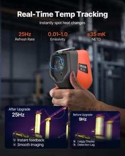 image-VEVOR Thermal Camera, 256 x 192 IR Resolution, Handheld Thermal Imaging Camera with 2MP Visual Camera, 25HZ Refresh Rate Infrared Imager with 3.5-Inch Touch Screen, -4°F to 1022°F, WIFI Supported