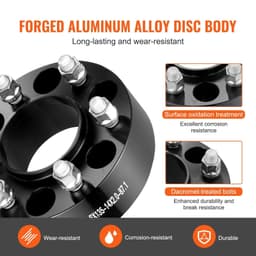 image-VEVOR Wheel Spacers, 2" 6"x5.3" Wheel Adapters, 6 Lug Forged Spacer, 87.1 mm Bore Hubcentric M14 x2 Studs Spacers, Fit for Ford Expedition, F150, Lincoln Navigator, 4 PCS Black