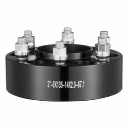 image-VEVOR Wheel Spacers, 2" 6"x5.3" Wheel Adapters, 6 Lug Forged Spacer, 87.1 mm Bore Hubcentric M14 x2 Studs Spacers, Fit for Ford Expedition, F150, Lincoln Navigator, 4 PCS Black