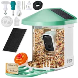 image-VEVOR Smart Bird Feeder with Camera, 2K HD AI Identify 10000+ Bird Species, Solar-Powered Bird Watching Camera with Auto Capture & Instant Notify, Wireless Outdoor Gift for Bird Lover (3 Solar Panels)