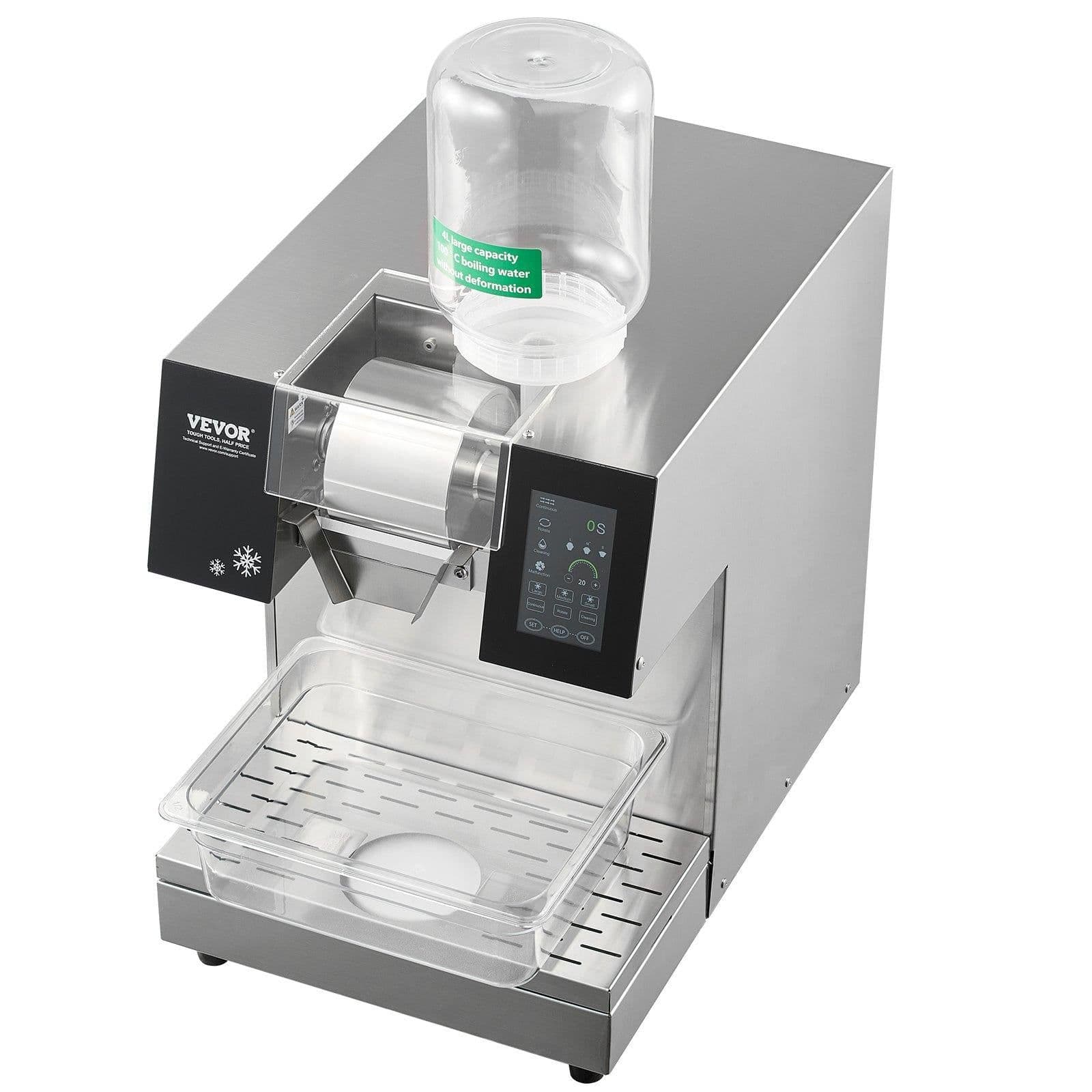 image-VEVOR Commercial Snowflake Ice Machine, 529.1LBS/24H Snowflake Ice Maker, Stainless Steel Ice Shaver Machine, Electric Snow Cone Maker, Liquid Cooling System for Rapid Heat Dissipation, Ice Cream