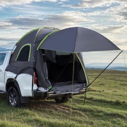 image-VEVOR Pickup Truck Tent, Fits 5.0-5.2 ft Truck Tents for Camping, Waterproof PU2000 mm 2-3 Person Sleeping Truck Bed Tent, Sturdy Truck Bed Camper Shell with Expandable Awning, Rainfly, Storage Bag