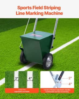 image-VEVOR Dry Line Marker, 2-Wheel, 2 or 4 in Lines, Field Dry Line Chalker, Adjustable Line Marker, with Rubber Adjustment Handle, 25 lbs Large Powder Capacity, for Baseball and Softball Infield, Green