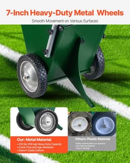 image-VEVOR Dry Line Marker, 2-Wheel, 2 or 4 in Lines, Field Dry Line Chalker, Adjustable Line Marker, with Rubber Adjustment Handle, 25 lbs Large Powder Capacity, for Baseball and Softball Infield, Green