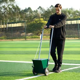 image-VEVOR Dry Line Marker, 2-Wheel, 2 or 4 in Lines, Field Dry Line Chalker, Adjustable Line Marker, with Rubber Adjustment Handle, 25 lbs Large Powder Capacity, for Baseball and Softball Infield, Green