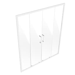 image-VEVOR Semi-frameless Shower Door, 57.8-59 W x 70 H in, Double Sliding Glass Door with 1/4 in(6mm) Clear Tempered Glass, Waterproof Shatterproof NANO Stainproof with Stainless Steel Hardware, Chrome
