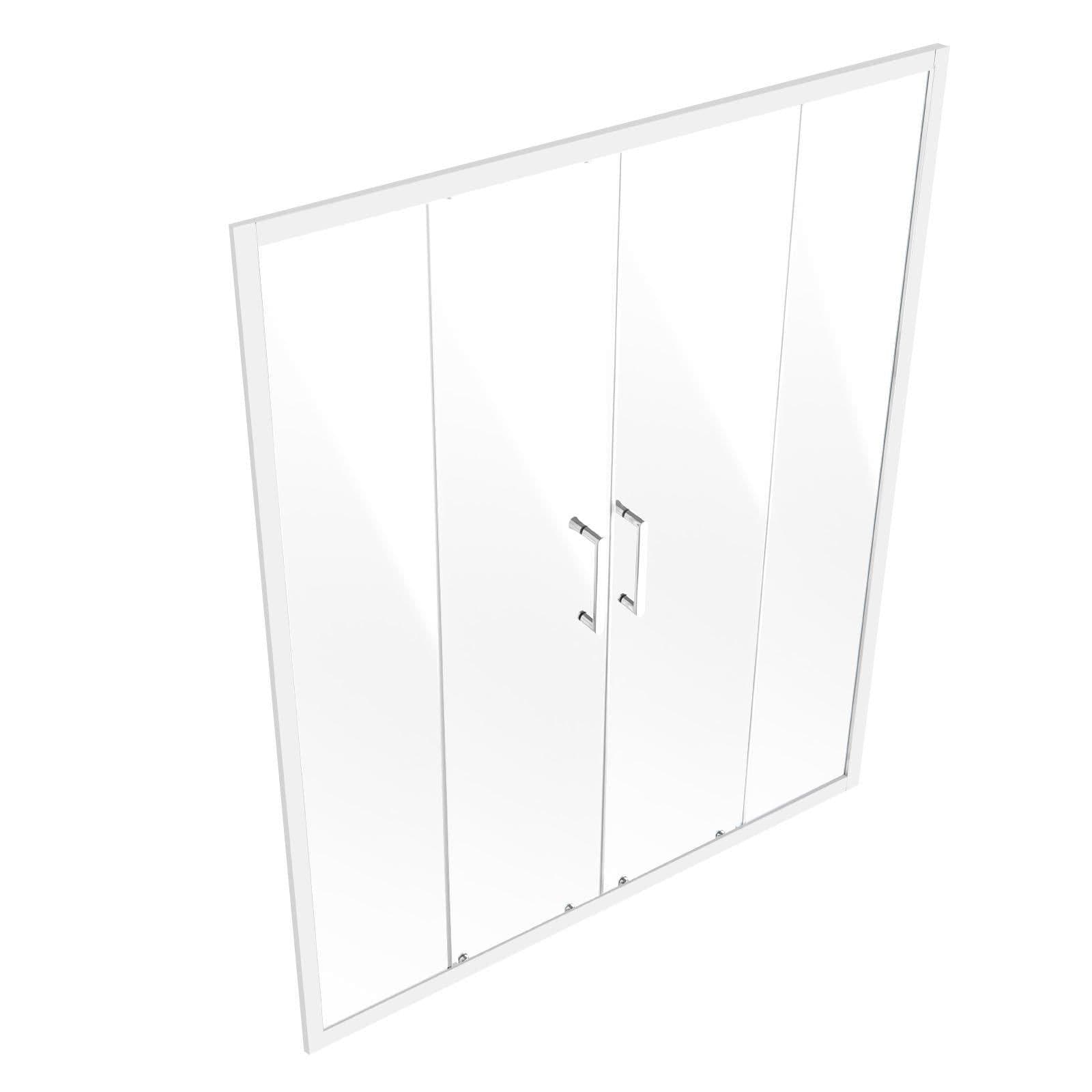 image-VEVOR Semi-frameless Shower Door, 57.8-59 W x 70 H in, Double Sliding Glass Door with 1/4 in(6mm) Clear Tempered Glass, Waterproof Shatterproof NANO Stainproof with Stainless Steel Hardware, Chrome