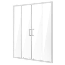 image-VEVOR Semi-frameless Shower Door, 57.8-59 W x 70 H in, Double Sliding Glass Door with 1/4 in(6mm) Clear Tempered Glass, Waterproof Shatterproof NANO Stainproof with Stainless Steel Hardware, Chrome