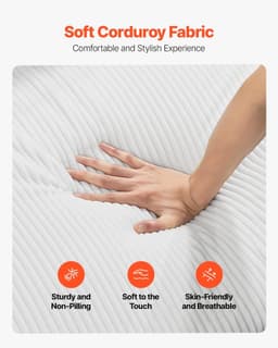image-VEVOR Luxury Modern Cloud Plush Sectional Sofa, 112" Curved Modular Couch with 4 Pillows - Oversized Deep Seat Corduroy Fabric for Living Room, Apartment, Office, No Assembly Needed, White