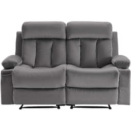image-VEVOR Loveseat Recliner Sofa, Power Reclining Couch with Heating and Massage, Soft Velvet Electric Recliner Sofa with USB Ports, Cup Holders andSideBags, Dual Loveseat Chair for Living Room, Grey