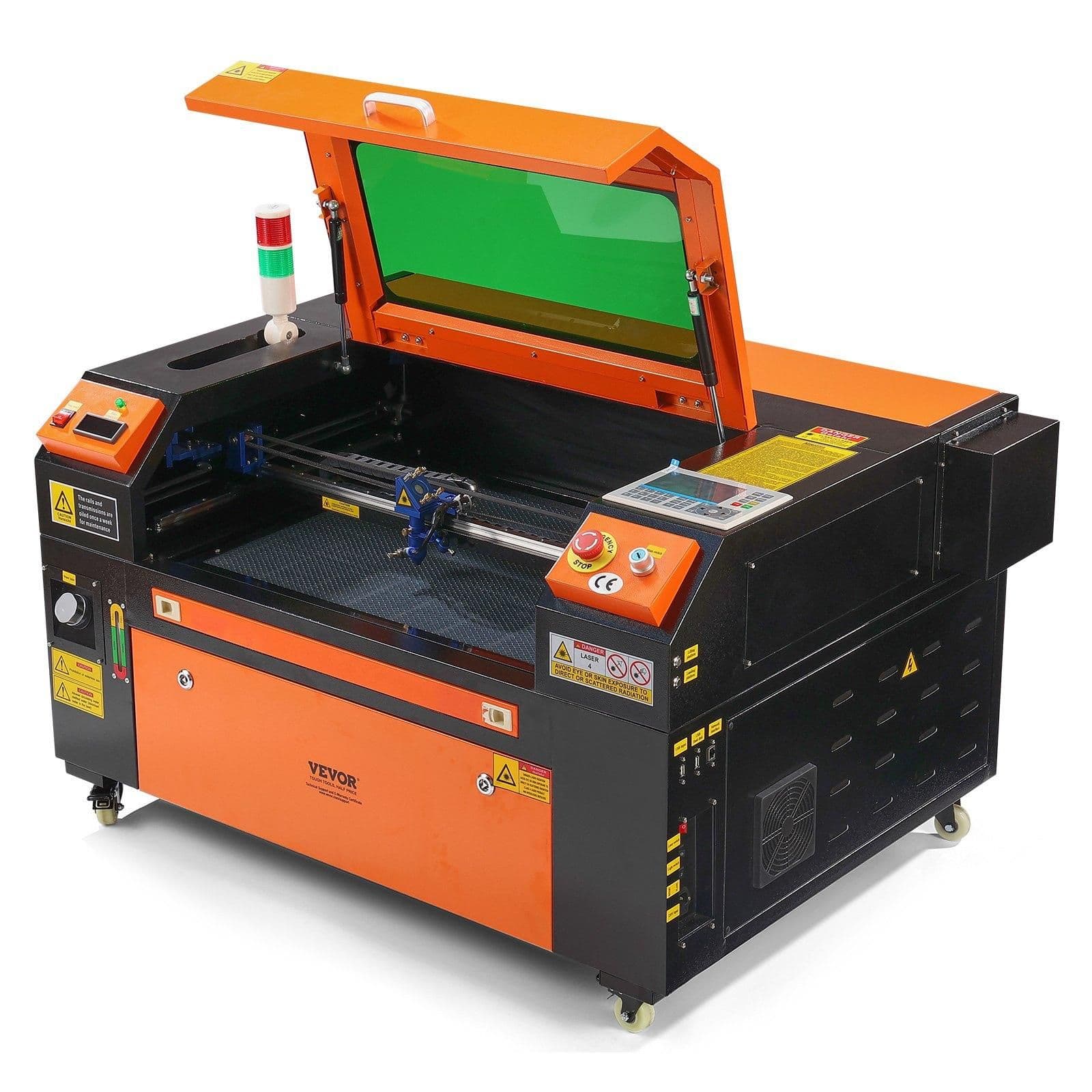 image-VEVOR 60W CO2 Laser Engraver, 16 x 24 in, 19.7 IPS Laser Cutter Machine with 2-Way Pass Air Assist, Compatible with LightBurn, CorelDRAW, AutoCAD, Windows, Mac OS, Linux, for Wood Acrylic Fabric More