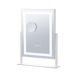 image-VEVOR Vanity Mirror with Lights, Three Color Lighting Modes, Lighted Makeup LED Mirror, and 5X Magnification Mirror, Smart Touch Control, 360°Rotation (16.1x11.8 in, White)