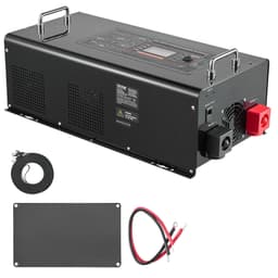 image-VEVOR Pure Sine Wave Inverter Charger, 4000 Watt, DC 24V to AC 120V Power Inverter with LCD Display, Remote Control, Solar Inverter for Off-Grid Solar RV Boat Home, Compatible with Various Batteries