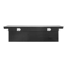 image-VEVOR Crossover Truck Tool Box, 71x27x18 In, Heavy Duty Aluminum Toolbox with Diamond Texture, Pick Up Truck Bed RV Trailer Toolbox, Waterproof Storage Organizer with Lock, Keys, Side Handles, Black
