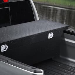 image-VEVOR Crossover Truck Tool Box, 71x27x18 In, Heavy Duty Aluminum Toolbox with Diamond Texture, Pick Up Truck Bed RV Trailer Toolbox, Waterproof Storage Organizer with Lock, Keys, Side Handles, Black