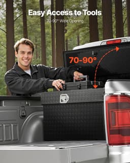 image-VEVOR Crossover Truck Tool Box, 72x20x14 In, Heavy Duty Aluminum Toolbox with Diamond Texture, Pick Up Truck Bed RV Trailer Toolbox, Waterproof Storage Organizer with Lock, Keys, Side Handles, Black