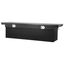 image-VEVOR Crossover Truck Tool Box, 72x20x14 In, Heavy Duty Aluminum Toolbox with Diamond Texture, Pick Up Truck Bed RV Trailer Toolbox, Waterproof Storage Organizer with Lock, Keys, Side Handles, Black
