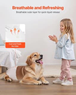 image-VEVOR Disposable Dog Diapers, Super Absorbent Female Dog Diapers, 360° Leak-Proof Female Doggy Pet Diaper with Wetness Indicator for Heat Period, Training, Incontinence - M, 144 Count (2 Packs of 72)