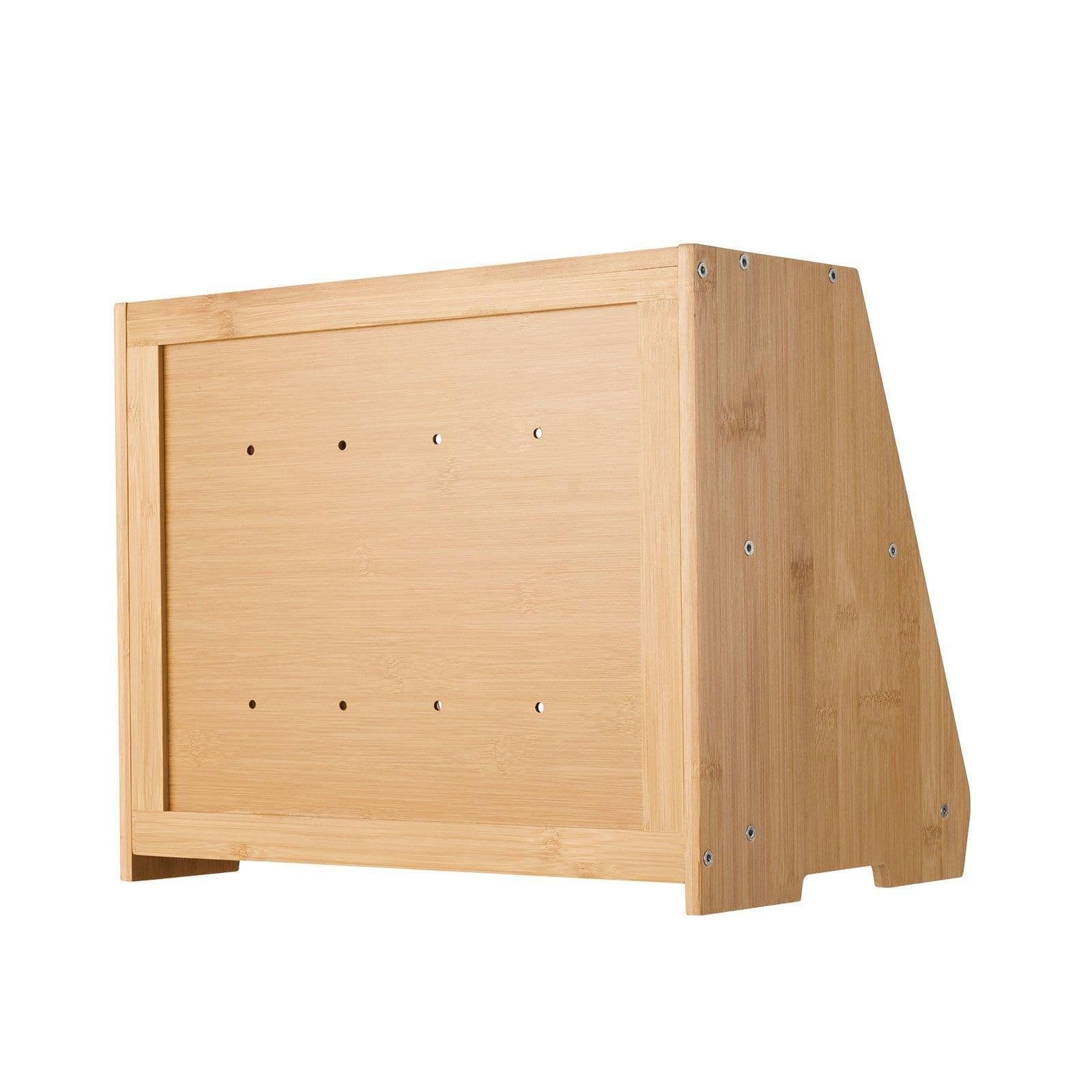 image-VEVOR Double Layer Bread Box for Kitchen Counter, Large Capacity Bamboo Bread Storage Container, Farmhouse Wooden Breadbox for Homemade Bread, Storage Holder Bin with Acrylic Wavy Door Panel, Natural