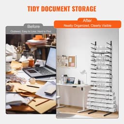 image-VEVOR Blueprint Storage Rack, Hanging Poster Display Rack 16-Tier, Vertical Blueprint Roll File Holder 2 Rolls/tire, Roll File Storage Rack for Blueprint Map Poster