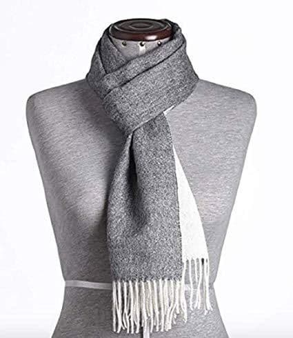 image-Great Natural Alpaca 100% Baby Alpaca scarf grey-white colour