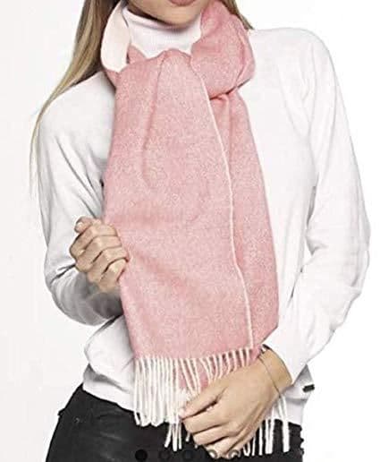 image-Great Natural Alpaca 100% Baby Alpaca scarf pink-white colour