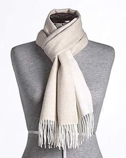 image-Great Natural Alpaca, 100% Baby Alpaca scarf, beige-white colour