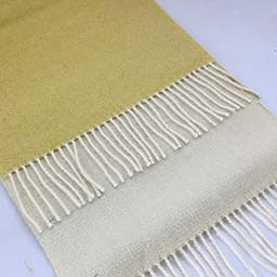 image-Great Natural Alpaca 100% baby alpaca scarf, yellow-white colour
