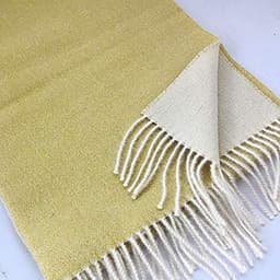 image-Great Natural Alpaca 100% baby alpaca scarf, yellow-white colour