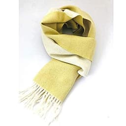 image-Great Natural Alpaca 100% baby alpaca scarf, yellow-white colour