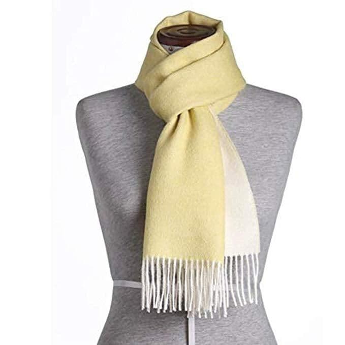 image-Great Natural Alpaca 100% baby alpaca scarf, yellow-white colour