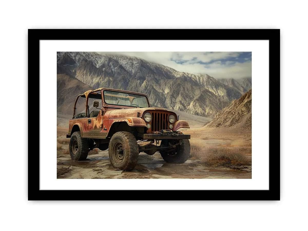 image-Vinatge Jeep Framed Print