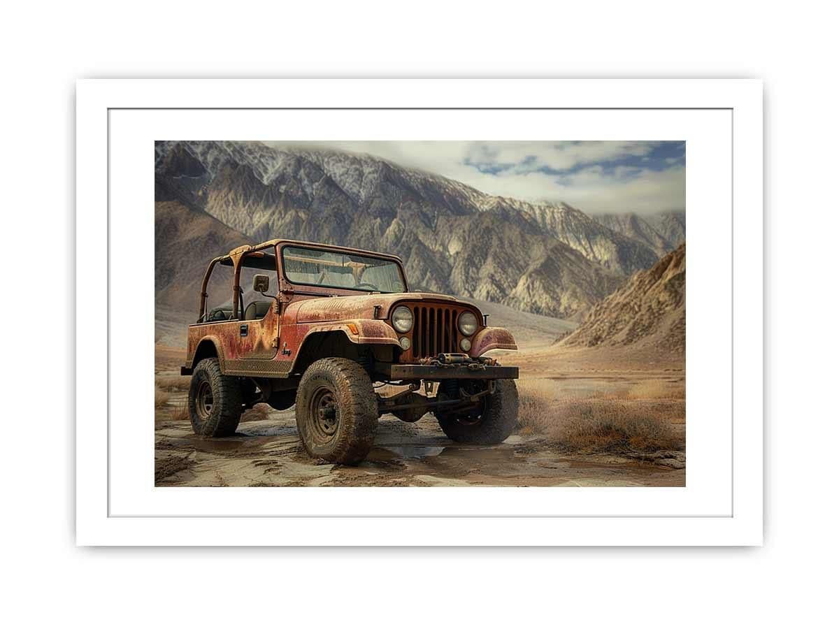 image-Vinatge Jeep Framed Print