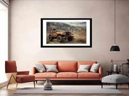 image-Vinatge Jeep Framed Print