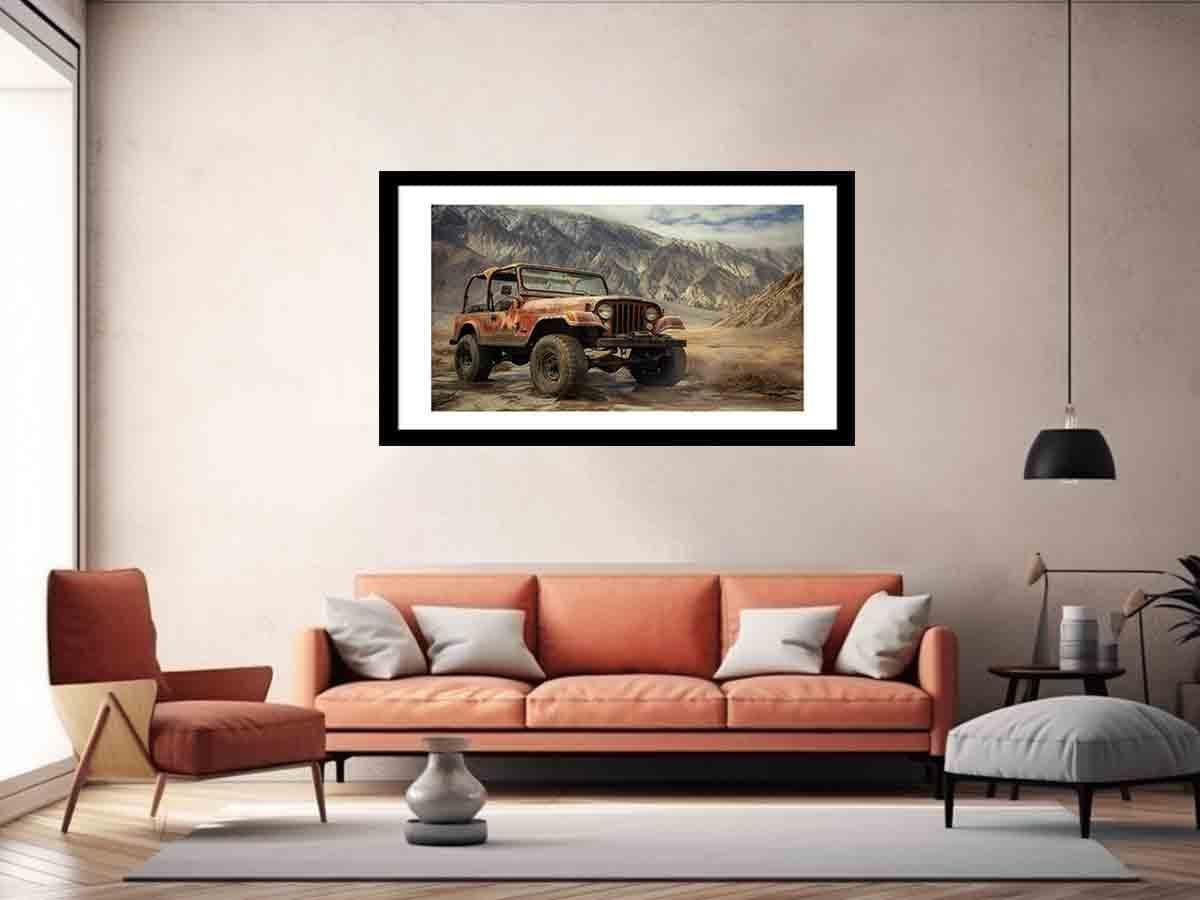 image-Vinatge Jeep Framed Print