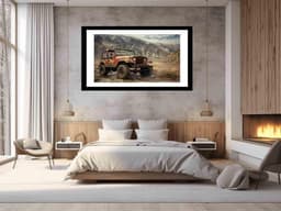 image-Vinatge Jeep Framed Print