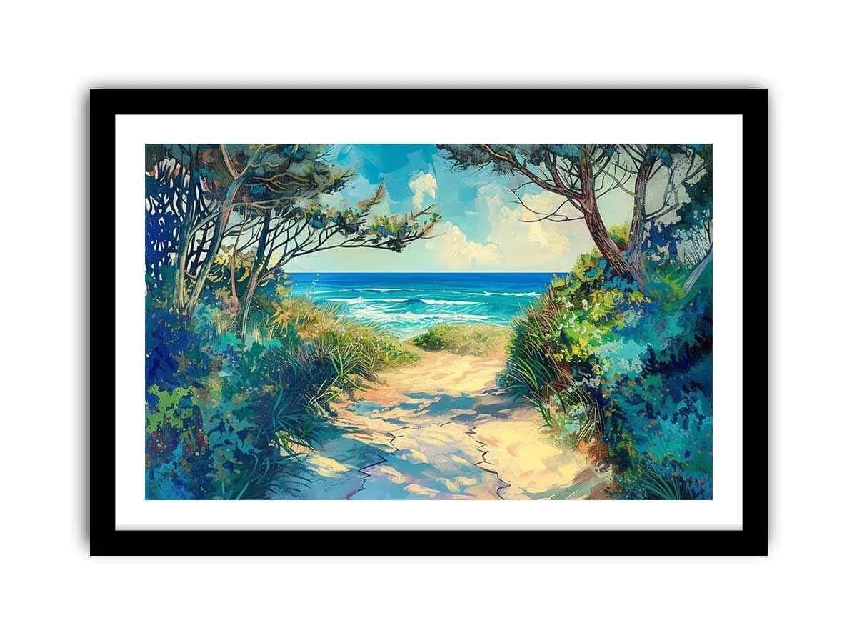 image-Beach Path Framed Framed Print